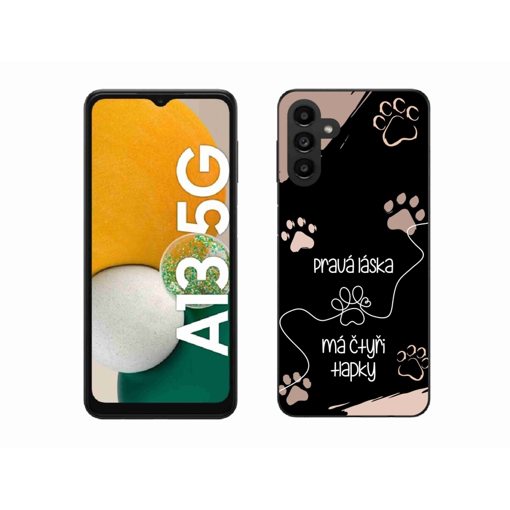 Gélový kryt mmCase na Samsung Galaxy A13 5G - psí motív 1 čierne pozadie