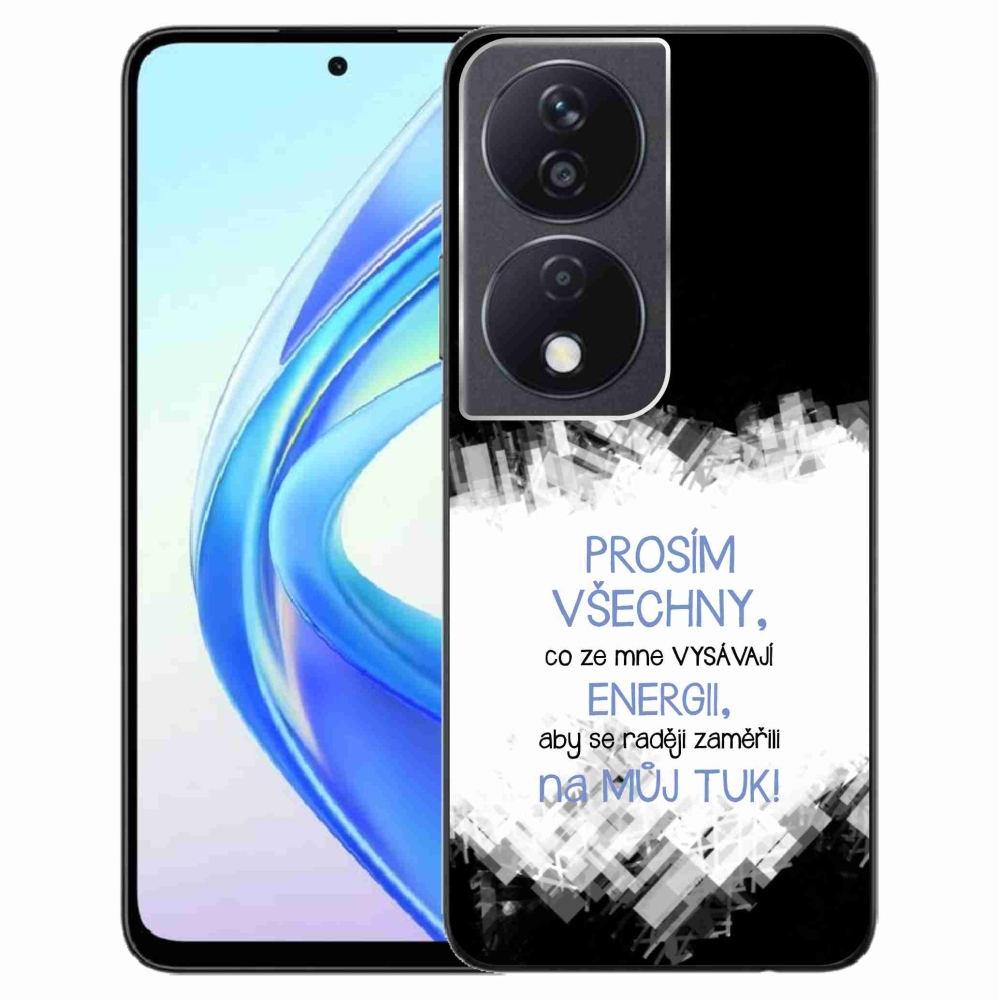 Gélový kryt mmCase na Honor X7b/Honor 90 Smart - vtipný text 1 modrý