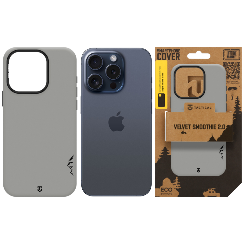 Tactical MagForce Velvet Smoothie 2.0 – puzdro pre Apple iPhone 15 Pro Foggy