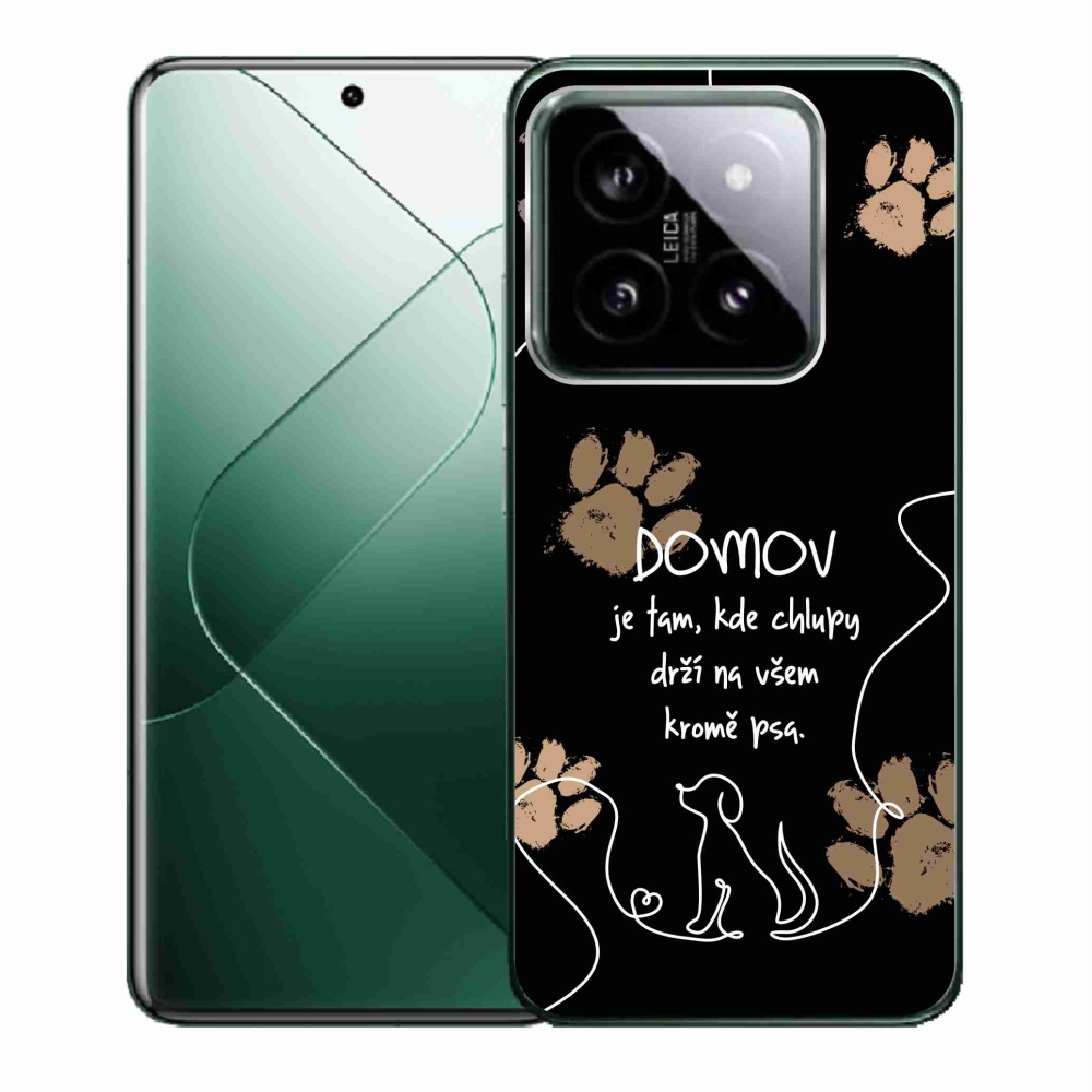 Gélový kryt mmCase na Xiaomi 14 - psí motív čierne pozadie