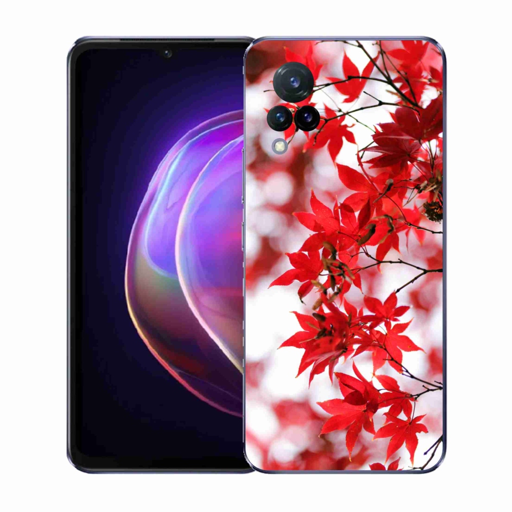 Gélový kryt mmCase na Vivo V21 4G/5G - červené listy