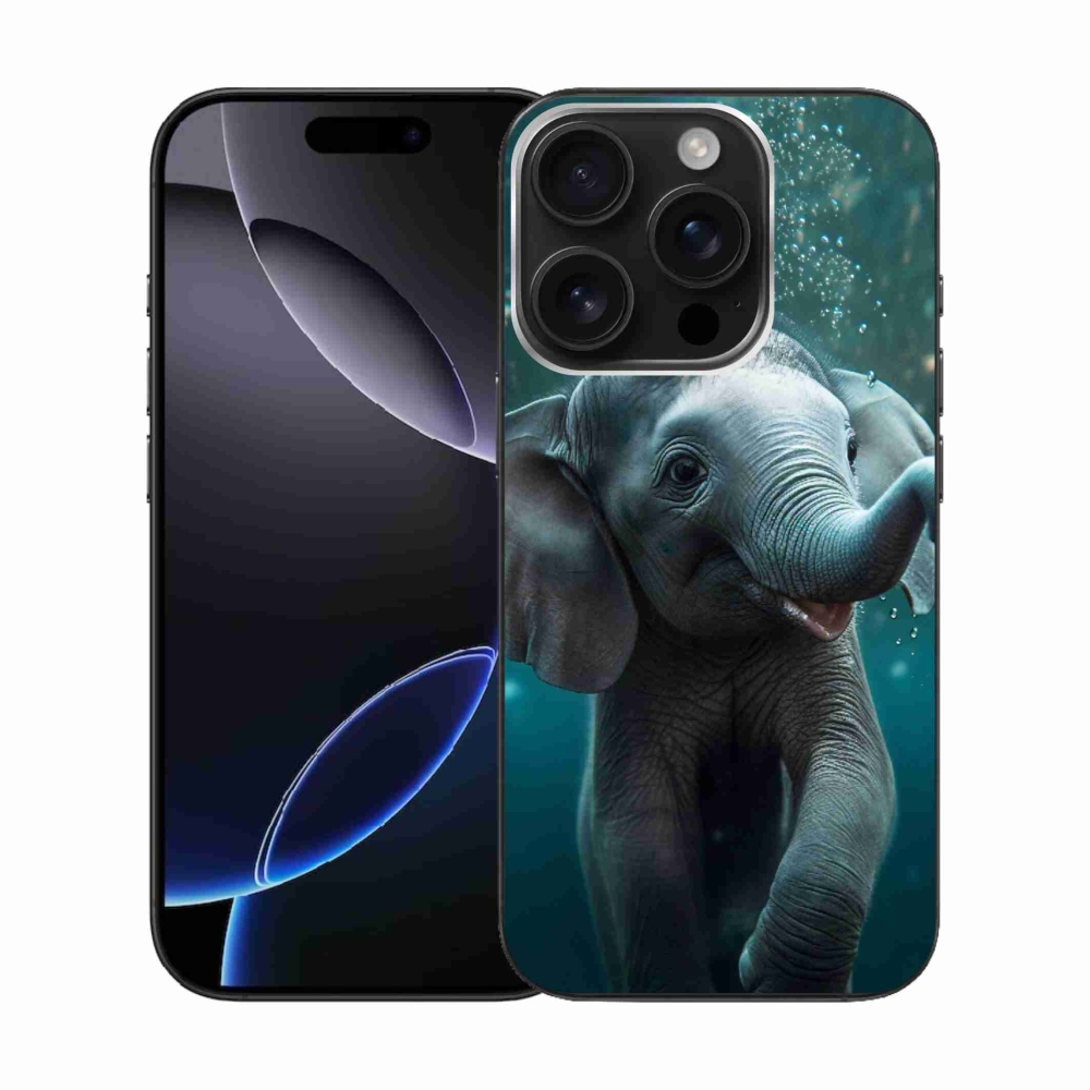 Gélový kryt mmCase na iPhone 16 Pro - sloník pod vodou