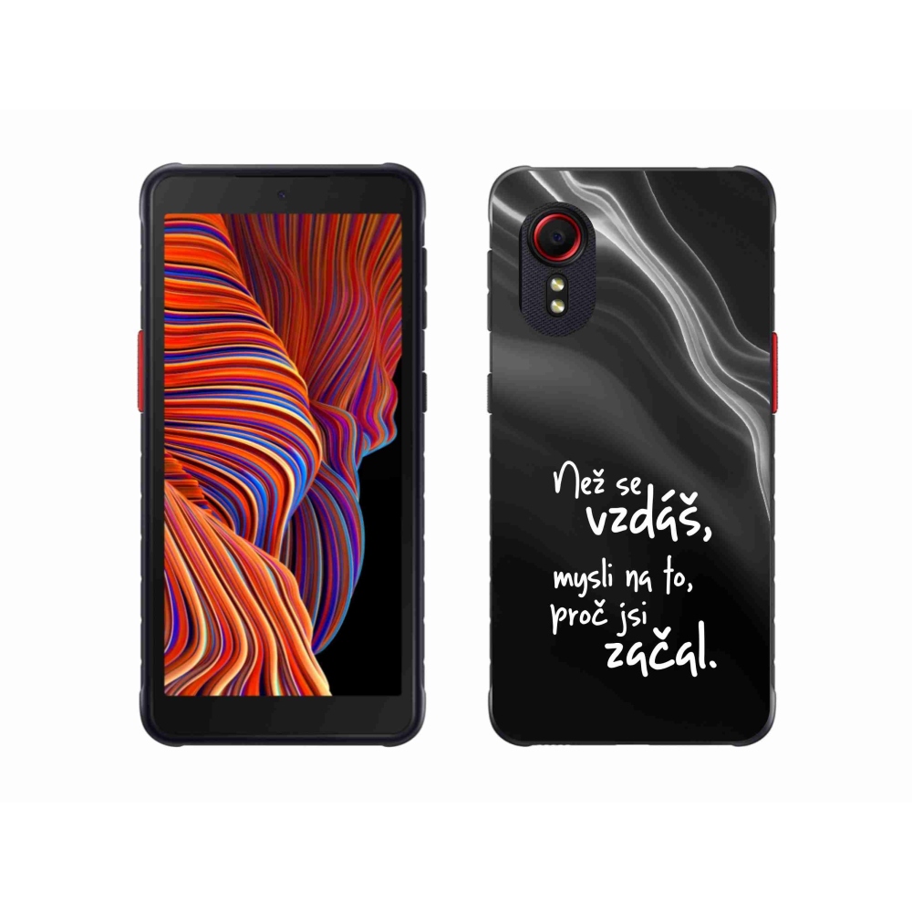 Gélový kryt mmCase na Samsung Galaxy Xcover 5 - citát 2 čierne pozadie