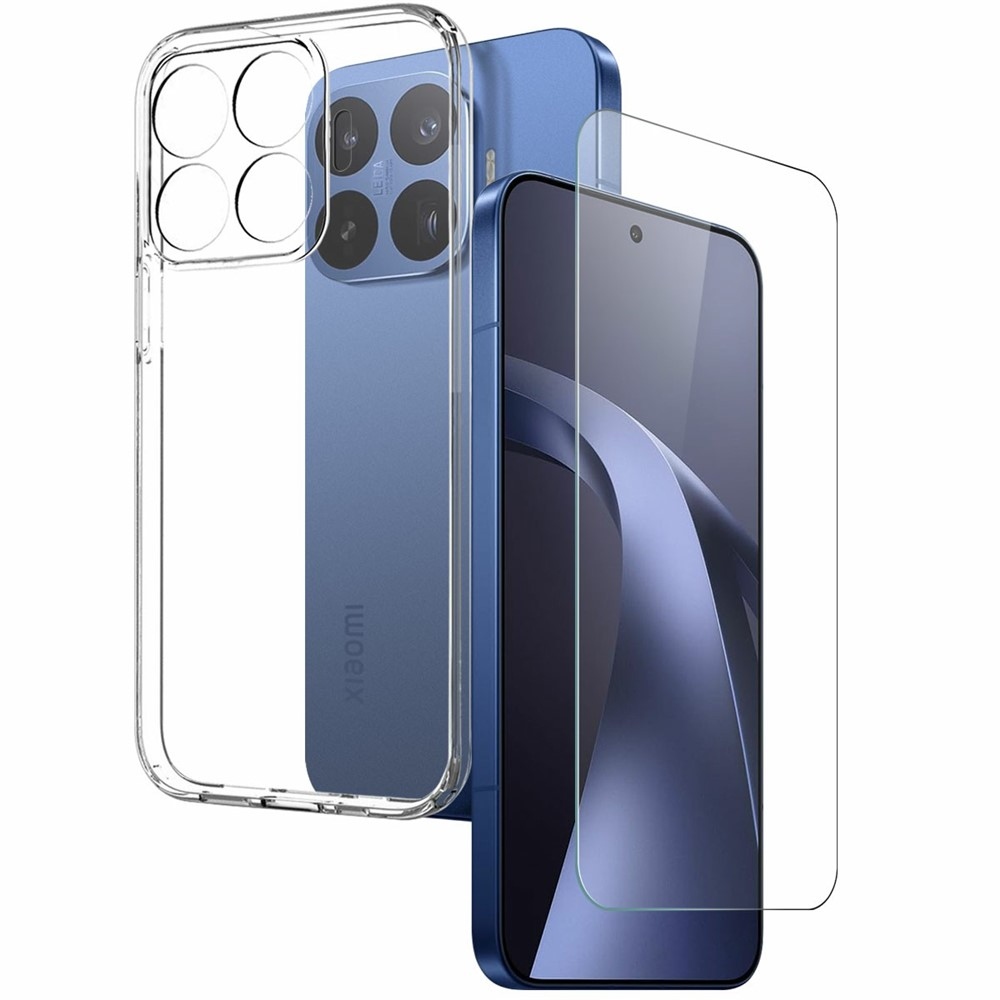 NORTHJO priehľadný gélový obal + tvrdené sklo na Xiaomi 17T Pro - priehľadný