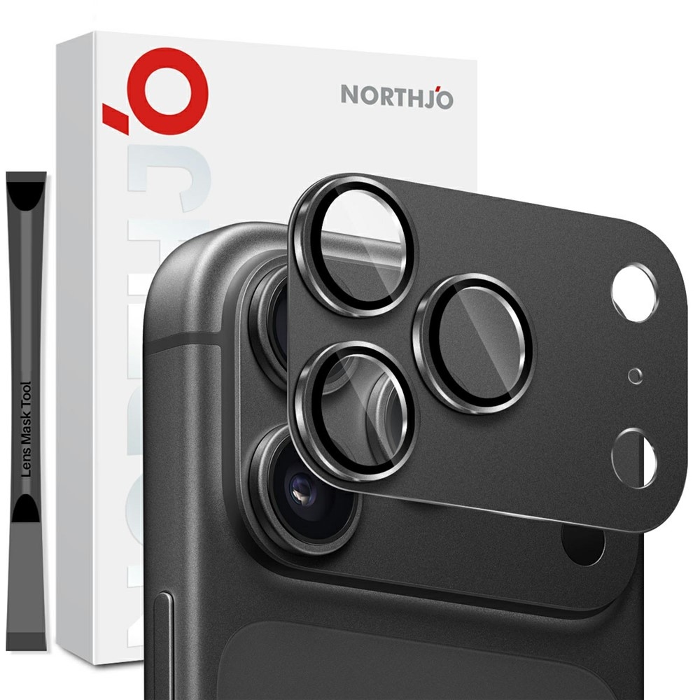 NORTHJO sklo šošovky fotoaparátu na mobil iPhone 18 Pro Max - čierne