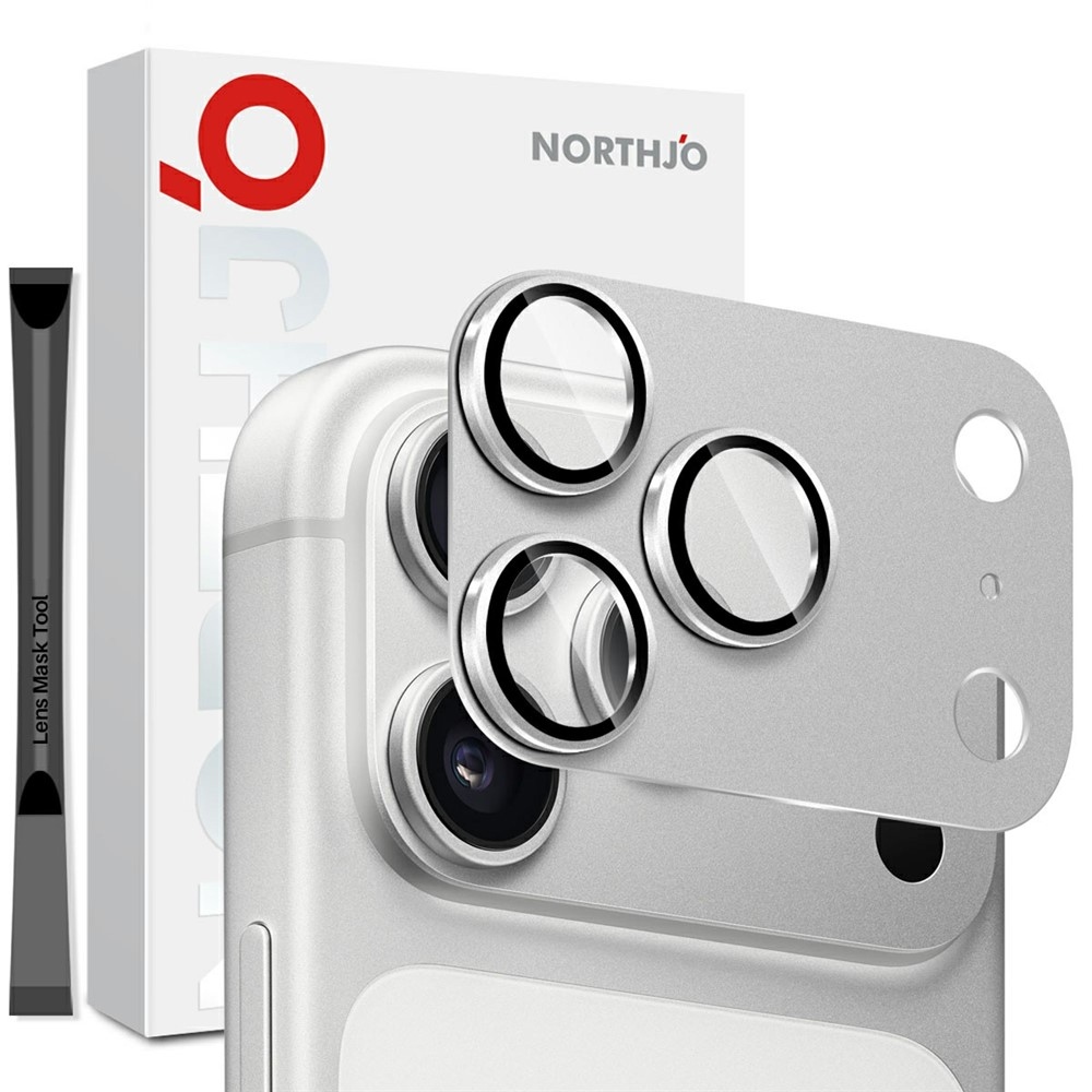 NORTHJO sklo šošovky fotoaparátu na mobil iPhone 18 Pro Max - strieborné