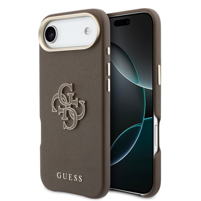 Zadný kryt s logom Guess PU Resin pre iPhone Air Brown