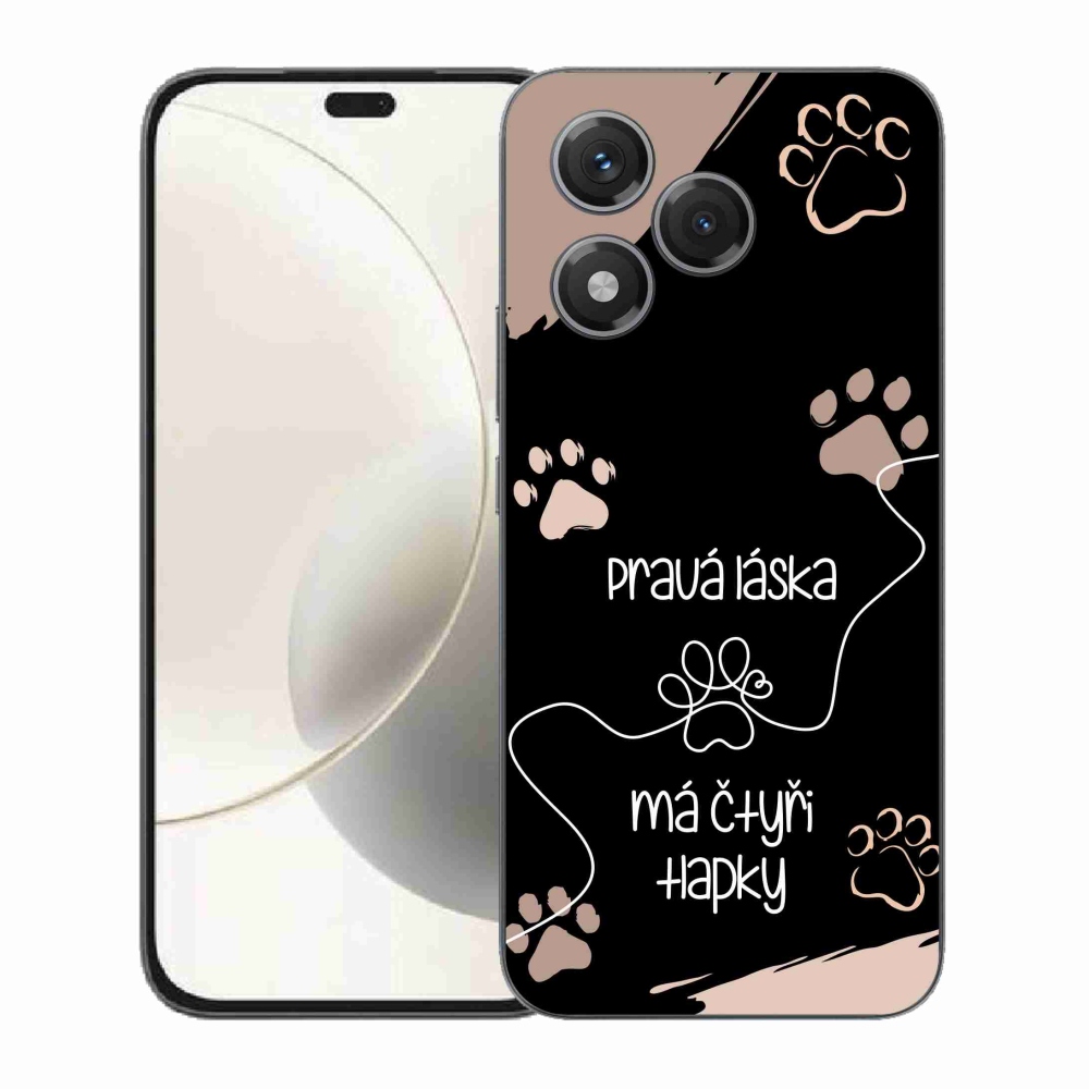 Gélový kryt mmCase na Honor 400 Lite - psí motív 1 čierne pozadie