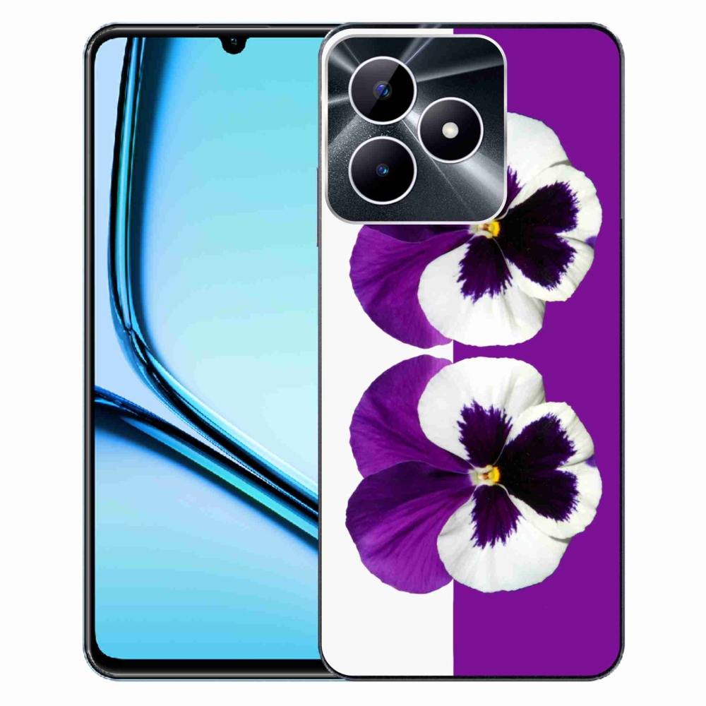 Gélový kryt mmCase na Realme Note 50 - fialovobiely kvet