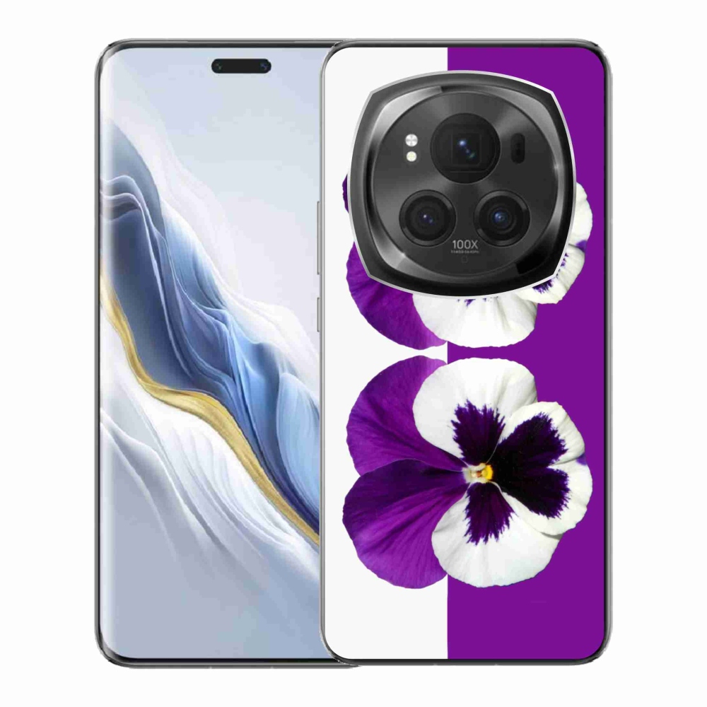 Gélový kryt mmCase na Honor Magic 6 Pro 5G - fialovobiely kvet