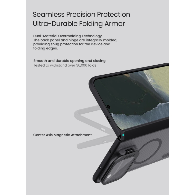 Nillkin Super Frosted Prop Magnetic zadný kryt pre Google Pixel 11 Pro Fold, čierny