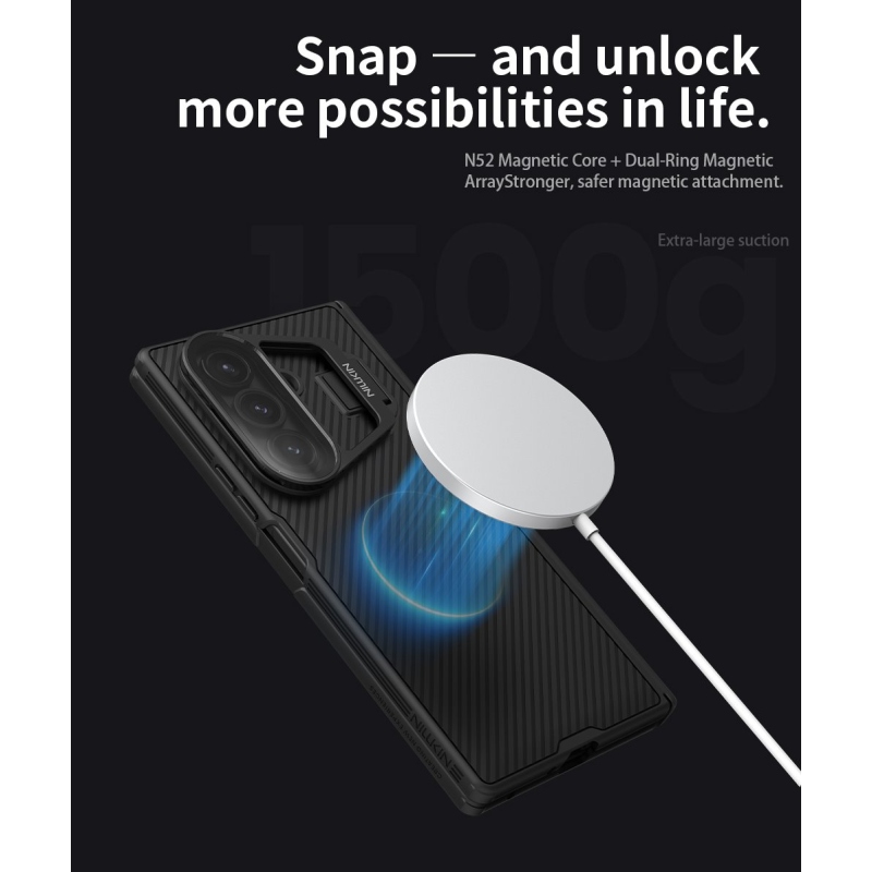Nillkin CamShield Prop Magnetic (Transparent Lens) Zadný kryt pre Samsung Galaxy Z Fold 7 Black