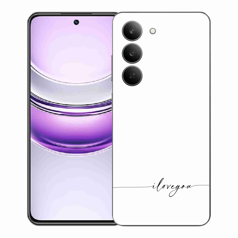 Gélový kryt mmCase na Realme 14x 5G - I love you biele pozadie