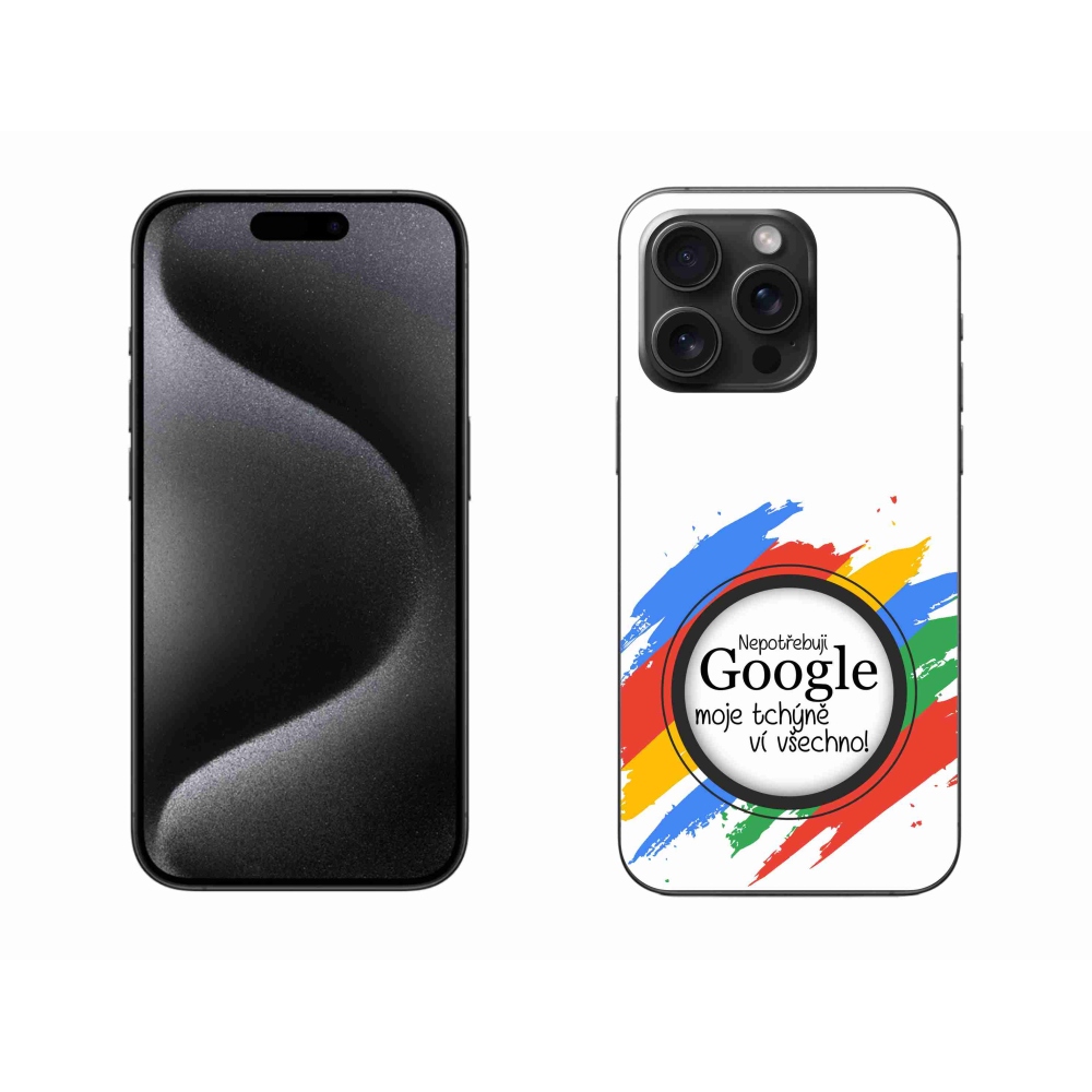 Gélový kryt mmCase na iPhone 15 Pro Max - svokra vie všetko biele pozadie