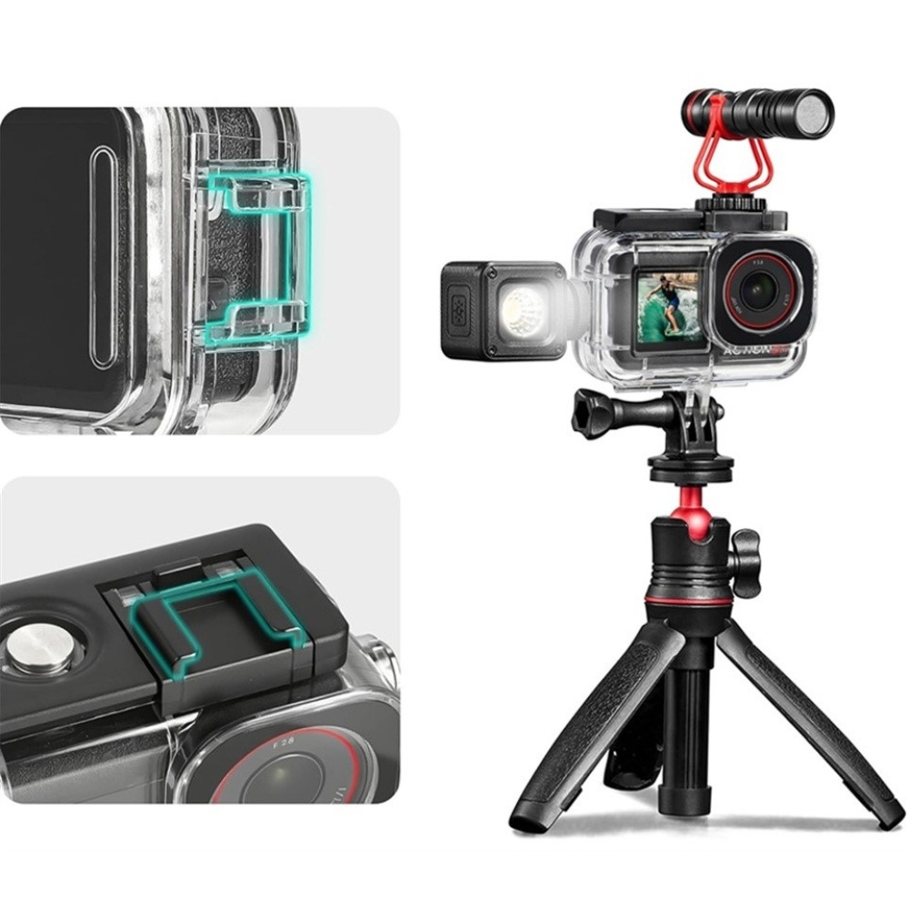 Vodotesné puzdro pre DJI Osmo Action 5 Pro, Action 4 a Action 3 s dvojitým držiakom