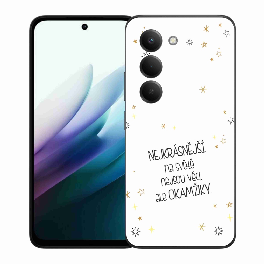 Gélový kryt mmCase na Xiaomi Redmi 15 4G/5G (171mm) - citát 4 biele pozadie
