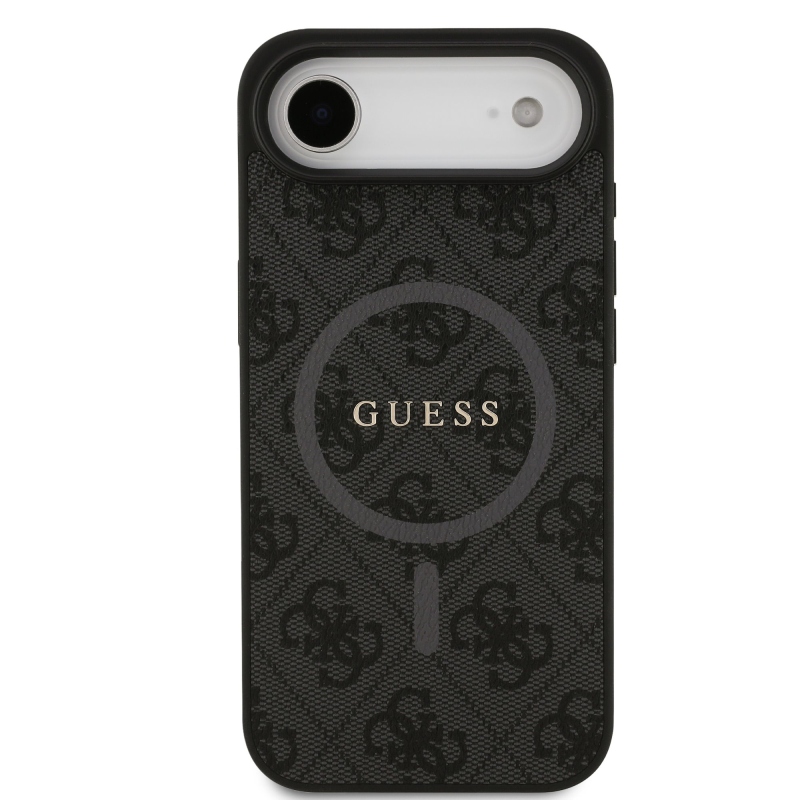 Guess PU kožený zadný kryt 4G Colored Ring MagSafe pre iPhone Air Black