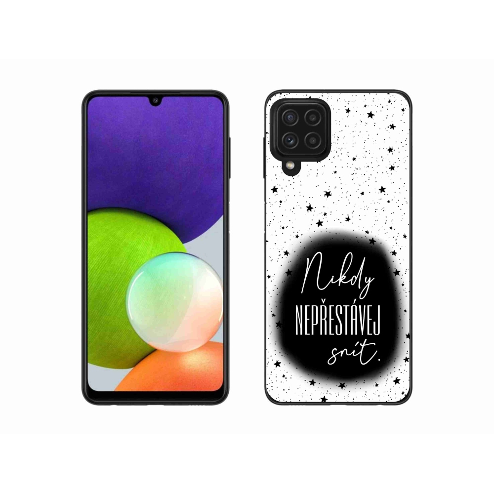 Gélový kryt mmCase na Samsung Galaxy A22 4G - citát 1 čiernobiele pozadie