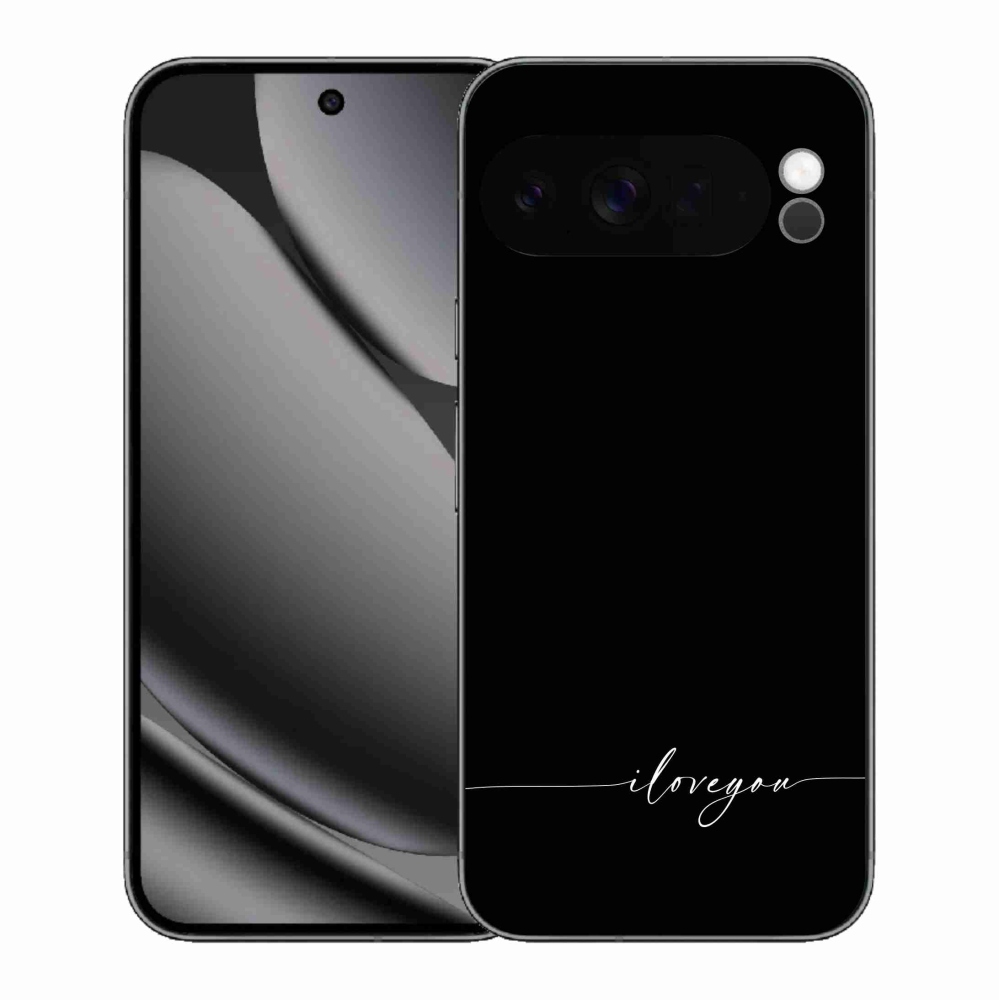 Gélový kryt mmCase na Google Pixel 10 Pro XL - I love you čierne pozadie