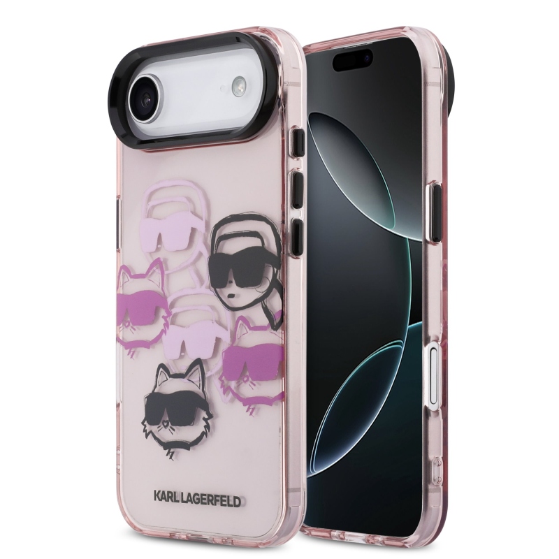Karl Lagerfeld IML Multi K&CH Heads Zadný kryt pre iPhone Air Pink