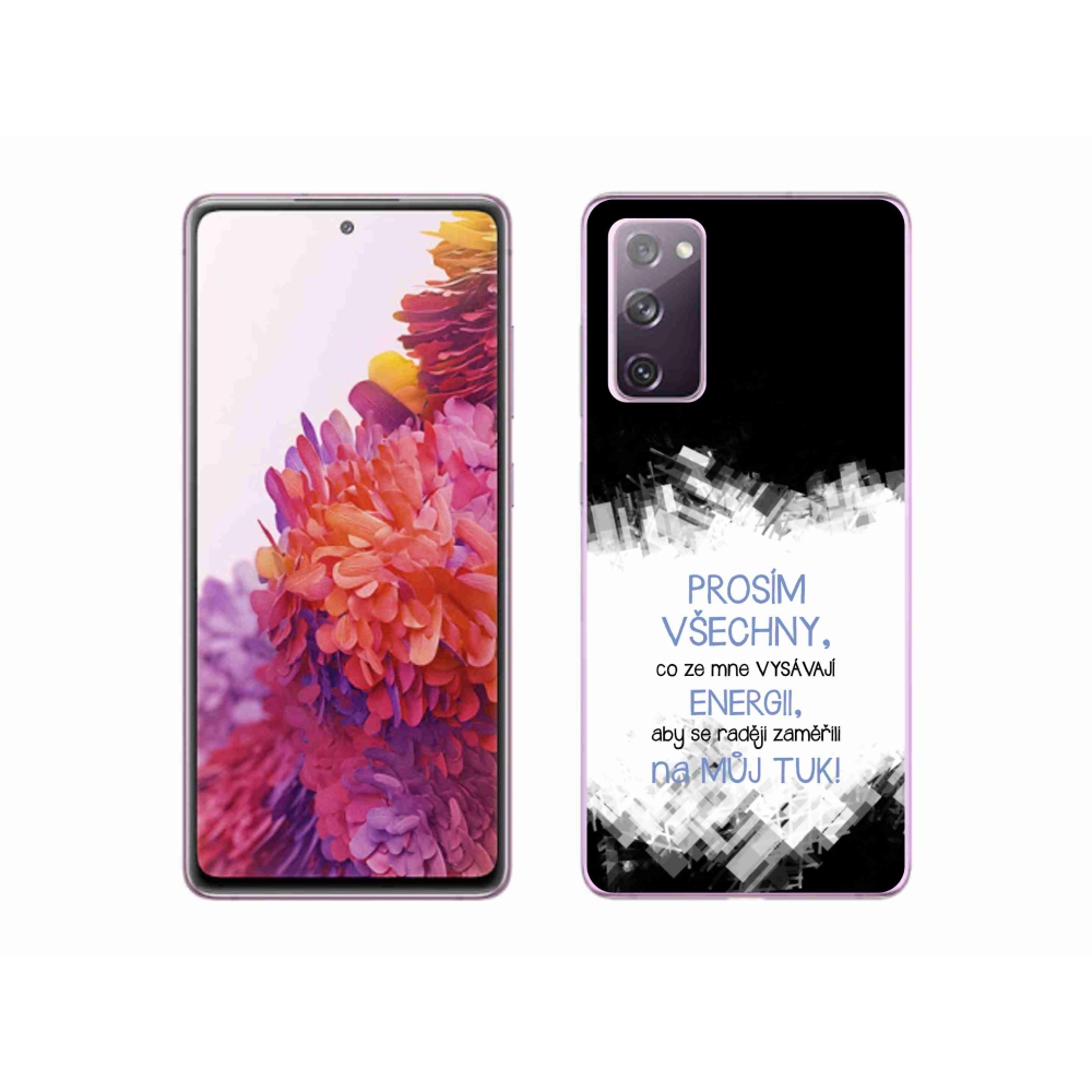 Gélový kryt mmCase na Samsung Galaxy S20 FE - vtipný text 1 modrý