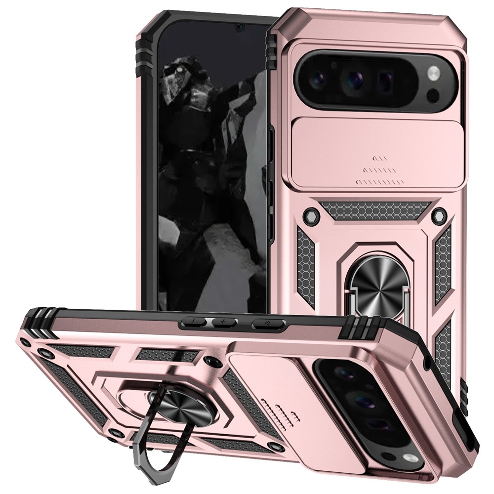 Ring odolný kryt na Google Pixel 10 Pro XL/Pixel 9 Pro XL - ružovozlatý