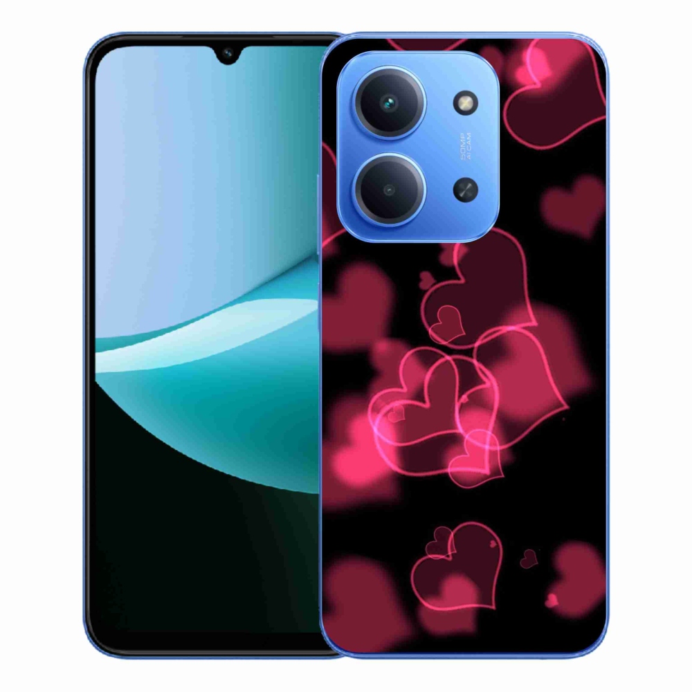 Gélový kryt mmCase na Xiaomi Redmi 15C 4G/5G (173mm) - červená srdiečka