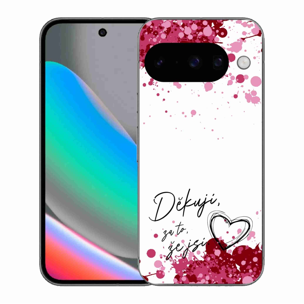 Gélový kryt mmCase na Google Pixel 10 - zamilovaný text 2 biele pozadie
