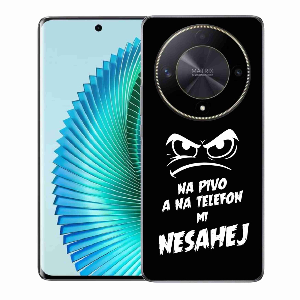 Gélový kryt mmCase na Honor Magic 6 Lite 5G - pivný motív 2 čierne pozadie
