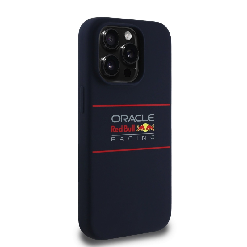 Red Bull Silicone Horizontal Logo MagSafe Zadný Kryt pre iPhone 15 Pro Navy