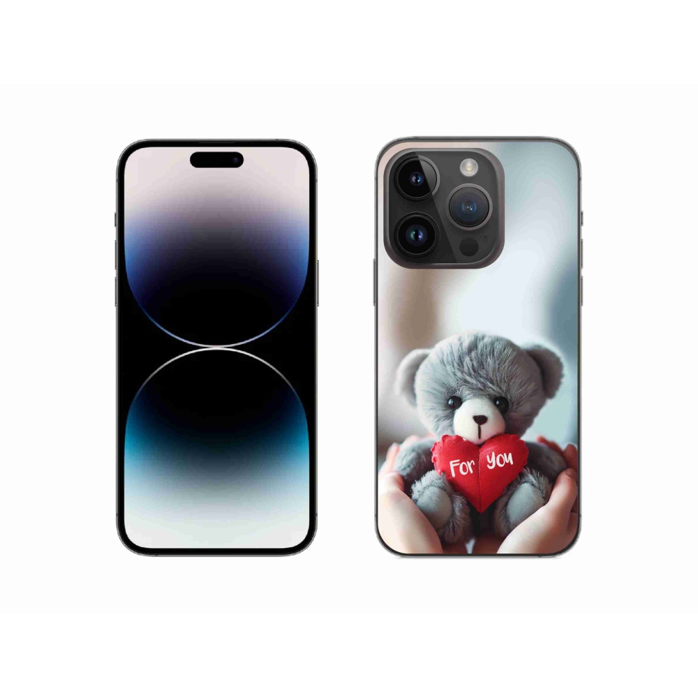 Gélový kryt mmCase na iPhone 14 Pro - medvedík pre zamilovaných