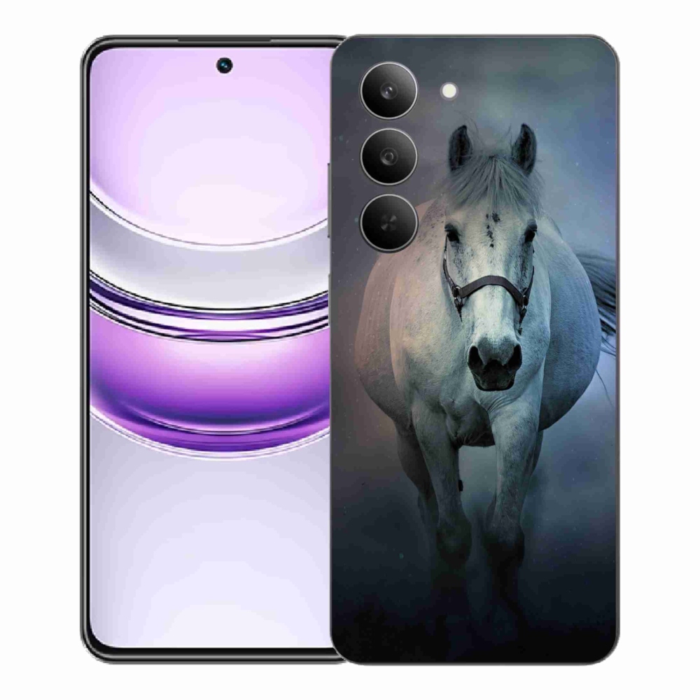 Gélový kryt mmCase na Realme 14x 5G - bežiaci biely kôň