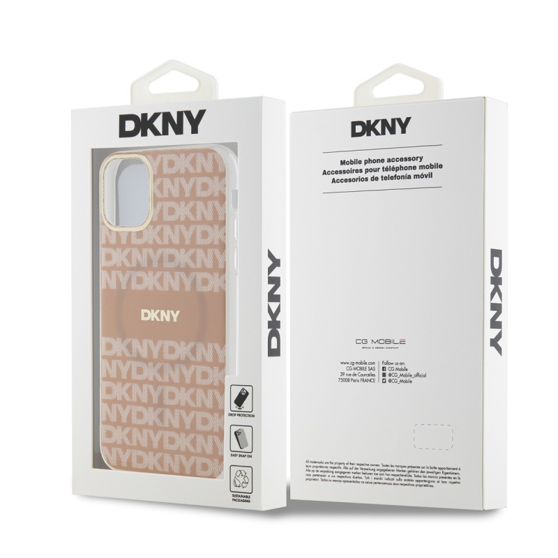 DKNY PC/TPU Repeat Pattern Tonal Stripe Magsafe Zadný Kryt pre iPhone 11 Pink