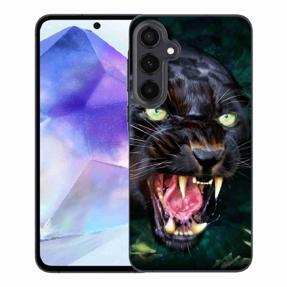 Gélový kryt mmCase na Samsung Galaxy A55 5G - rozzúrený čierny panter