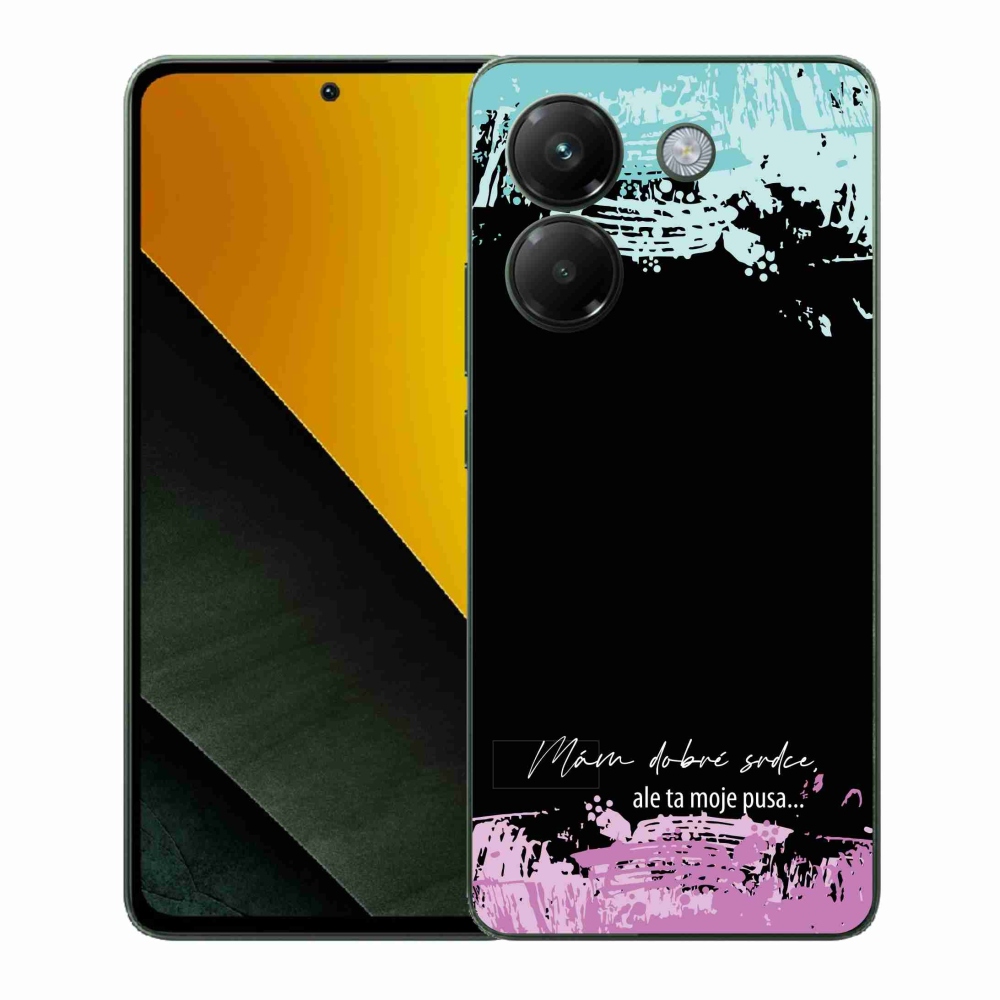 Gélový kryt mmCase na Xiaomi Poco M7 Pro 5G - vtipný text 3 čierne pozadie