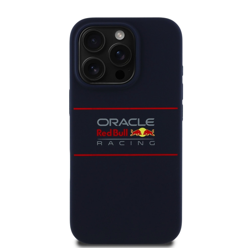 Red Bull Silicone Horizontal Logo MagSafe Zadný Kryt pre iPhone 15 Pro Navy