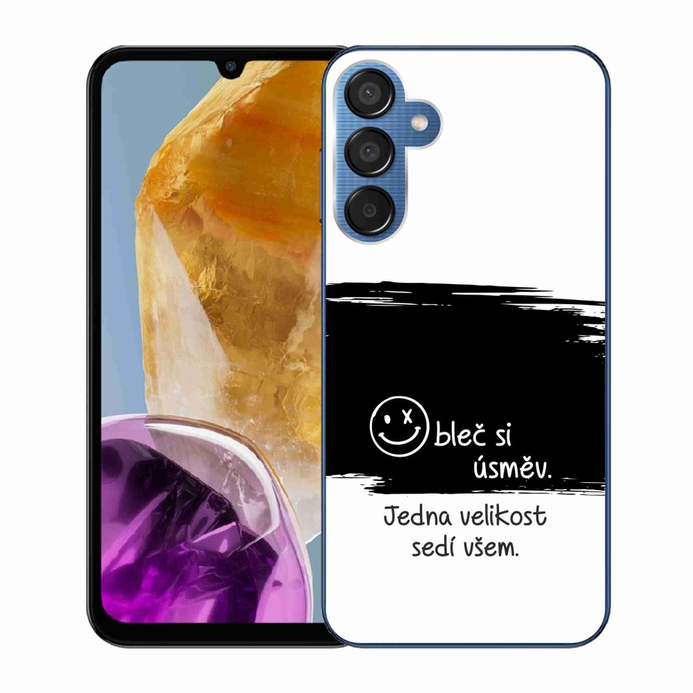 Gélový kryt mmCase na Samsung Galaxy M15 5G - vtipný text 8 čiernobiele pozadie