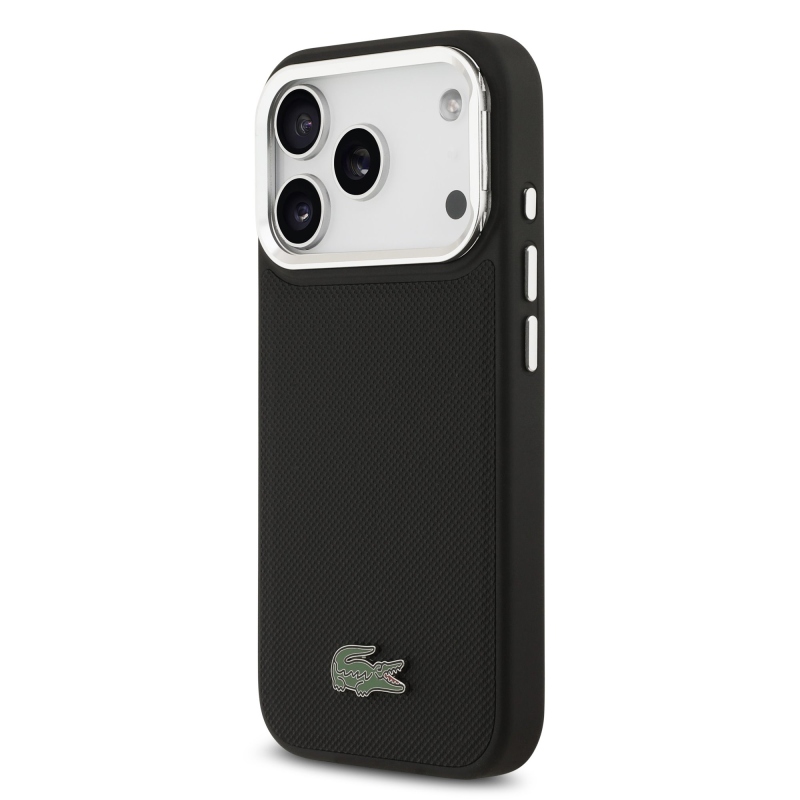 Lacoste Iconic Petit Pique Camera Stand MagSafe zadný kryt pre iPhone 17 Pro Black