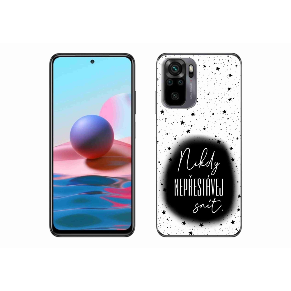 Gélový kryt mmCase na Xiaomi Redmi Note 10S - citát 1 čiernobiele pozadie