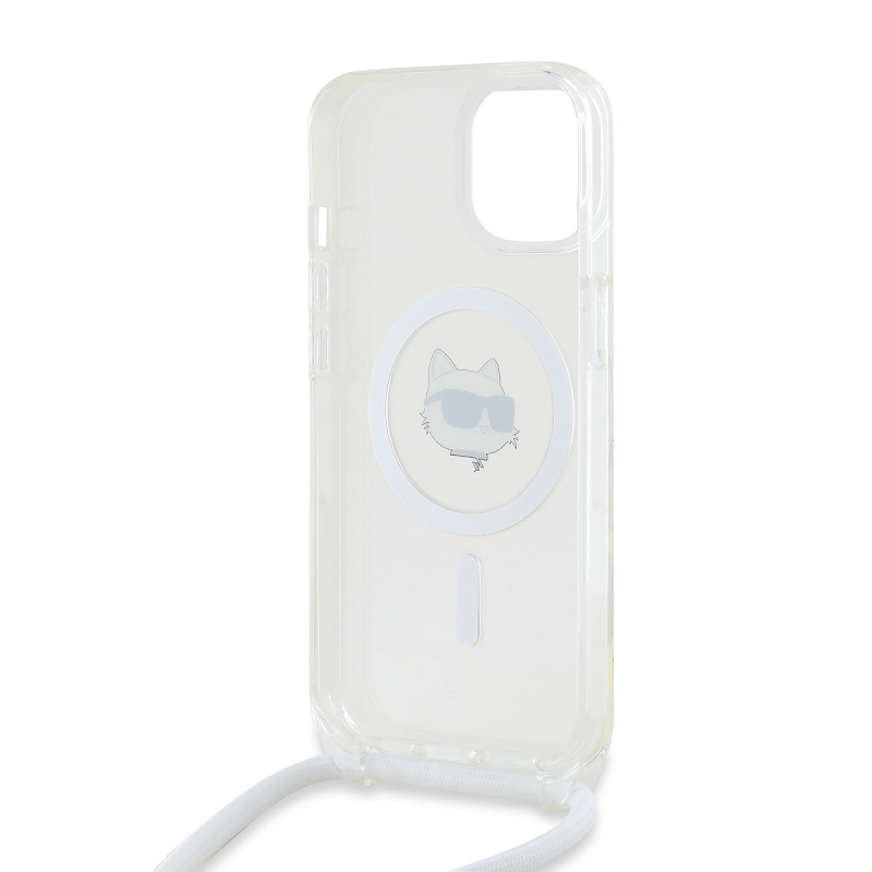 Karl Lagerfeld IML Crossbody Chúpette Head Magsafe Zadný Kryt pre iPhone 15 Transparent