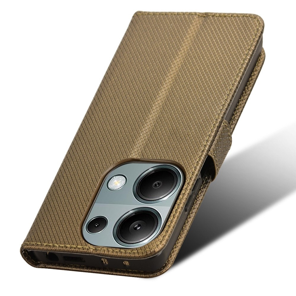 Diamond knižkové púzdro na Xiaomi Redmi Note 14S/Note 13 Pro 4G/Poco M6 Pro - hnedé