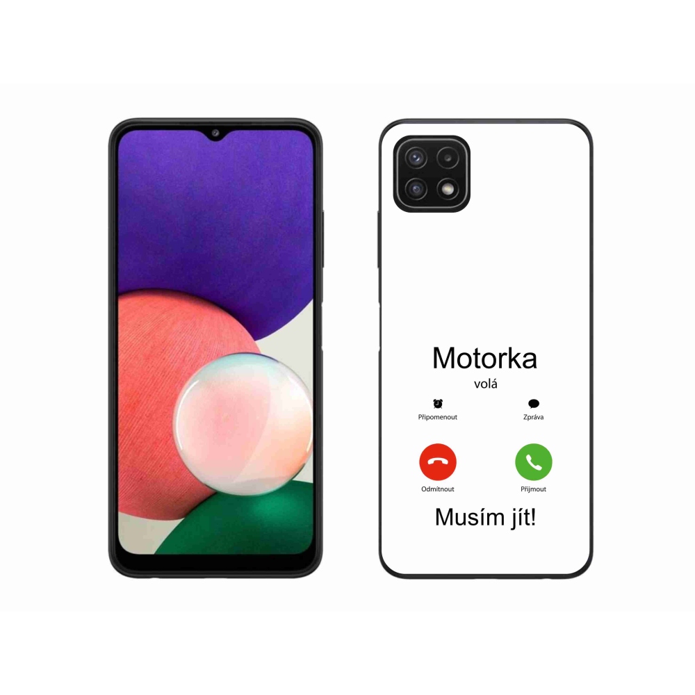 Gélový kryt mmCase na Samsung Galaxy A22 5G - motorka volá biele pozadie