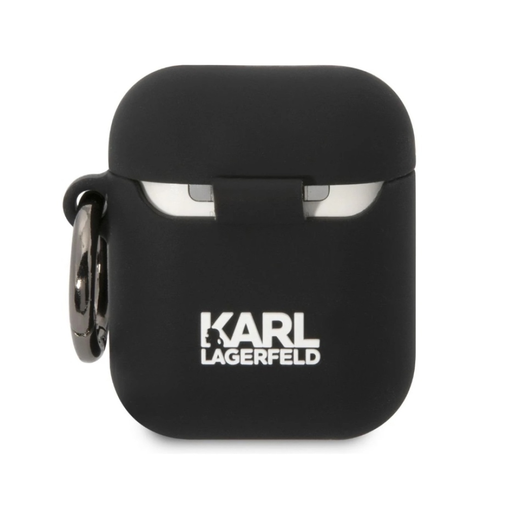 Karl Lagerfeld and Choupette Silikónové puzdro Airpods 1/2 čierne