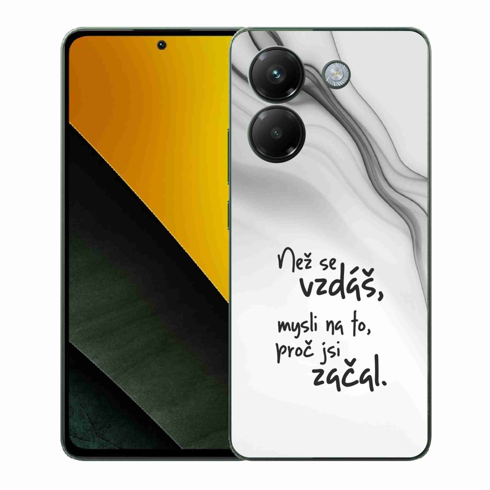 Gélový kryt mmCase na Xiaomi Poco M7 Pro 5G - citát 2 biele pozadie