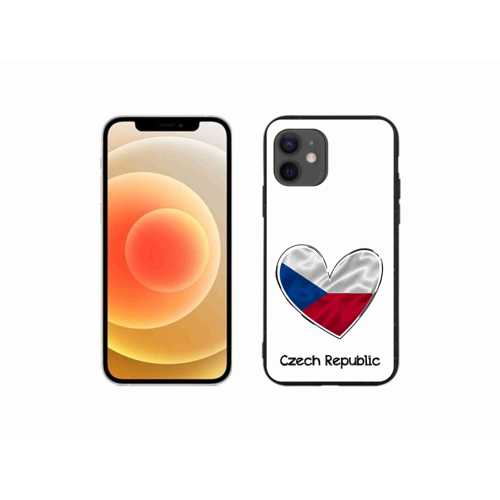Gélový kryt mmCase na iPhone 12 mini - vlajka srdca biele pozadie