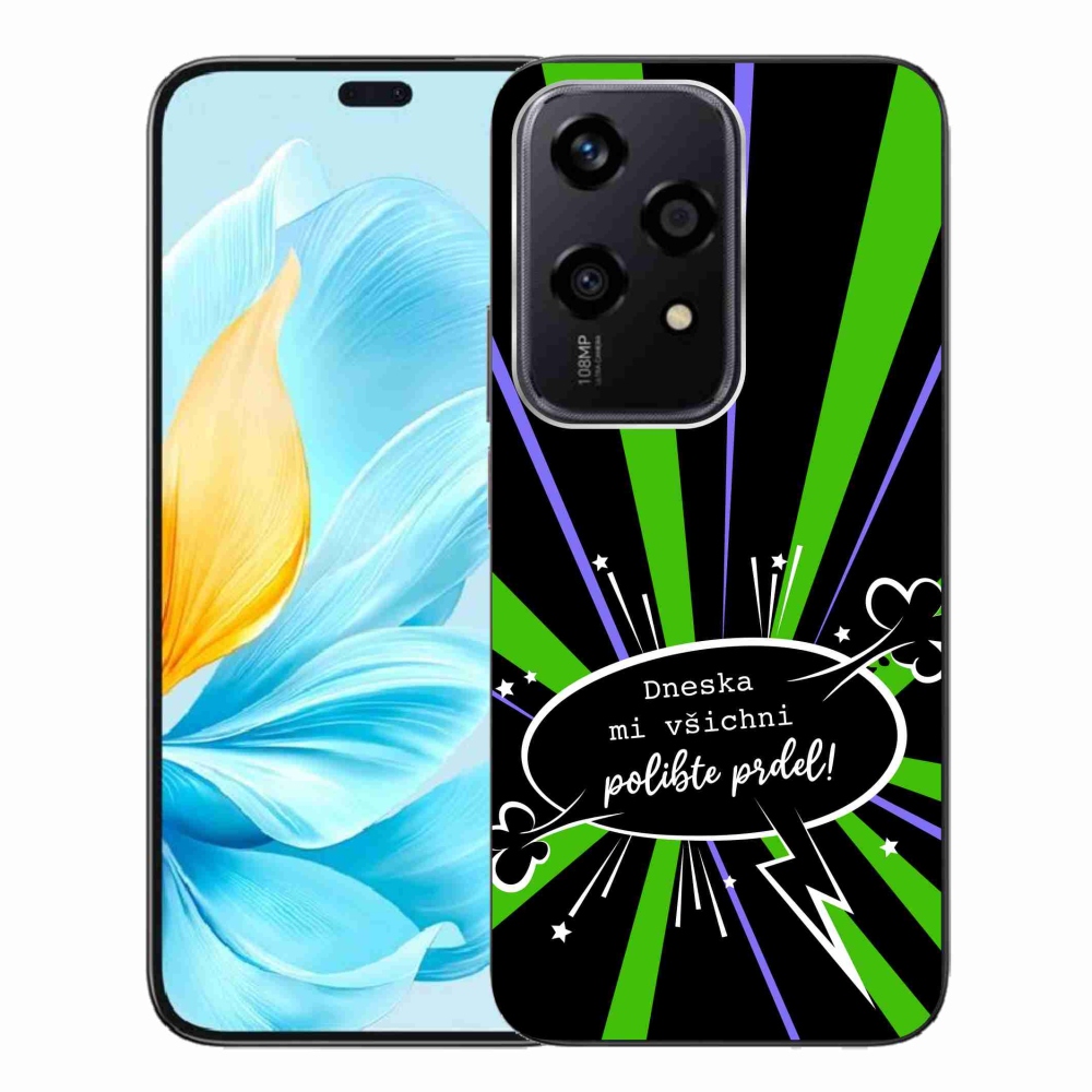 Gélový kryt mmCase na Honor 200 Lite 5G - vtipný text 15 čierne pozadie