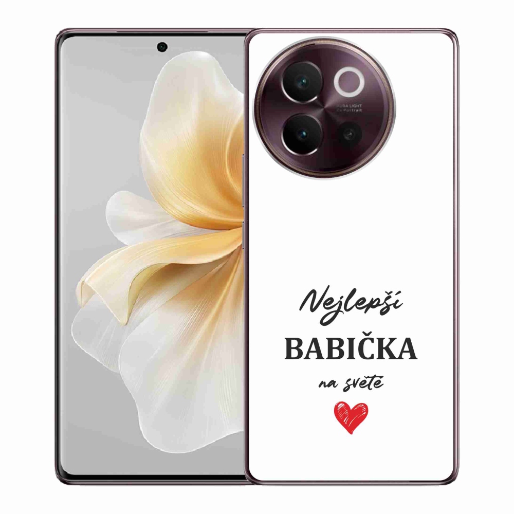 Gélový kryt mmCase na Vivo V40 Lite 5G - najlepšia babička 1 biele pozadie