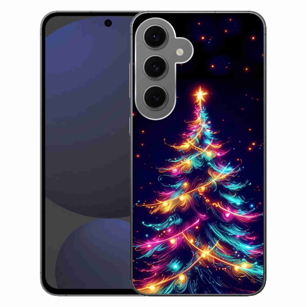 Gélový kryt mmCase na Samsung Galaxy S24 FE - neónový vianočný stromček