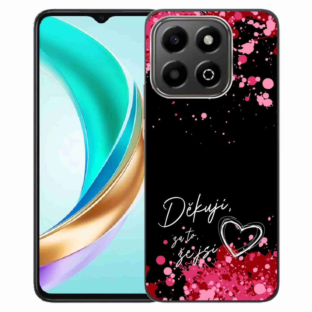 Gélový kryt mmCase na Honor X6b - zamilovaný text 2 čierne pozadie