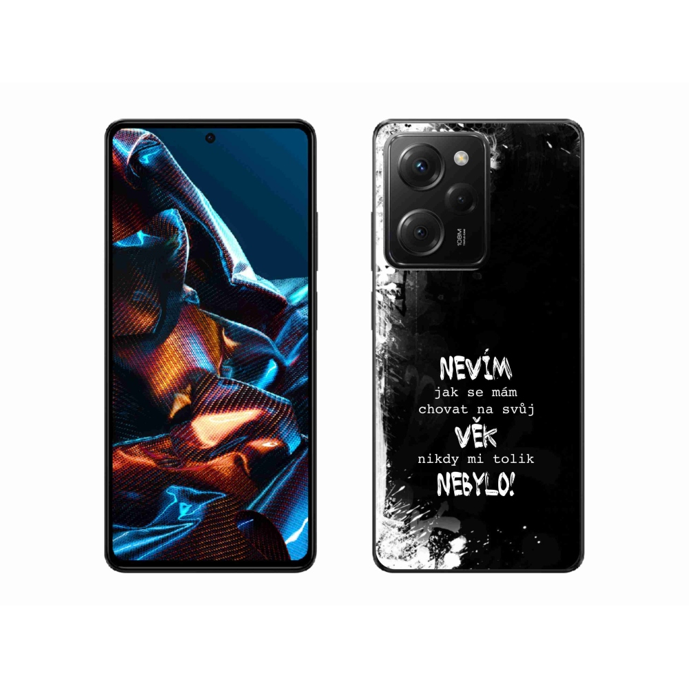 Gélový kryt mmCase na Xiaomi Poco X5 Pro 5G - vtipný text 14 čierne pozadie